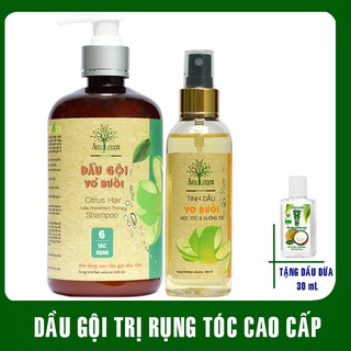 Bộ đôi dầu gội trị rụng tóc AmeGreen và Serum vỏ bưởi Kích thích mọc tóc nhanh phù hợp với Nữ và Nam