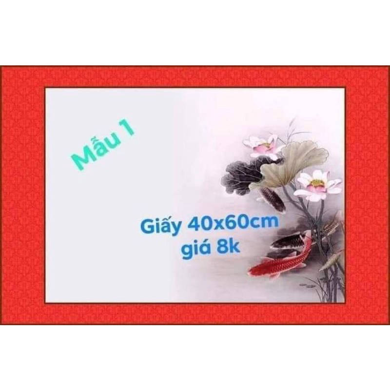 Bán lẻ Giấy mỹ thuật viết thư pháp 40x60cm tờ 8k Có 6 mẫu như hình ah