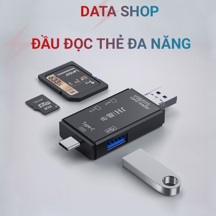 Đầu đọc thẻ SD Micro SD OTG Type-c đa năng