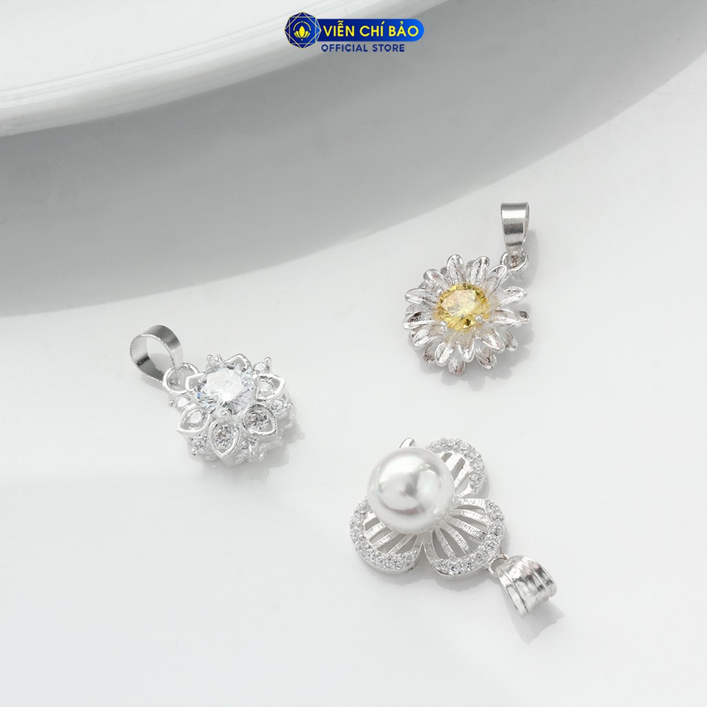 Dây chuyền bạc nữ nhiều mẫu hoa lá đính đá chất liệu bạc 925 thời trang phụ kiện trang sức nữ Viễn Chí Bảo