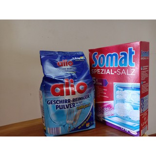 Combo Bột Rửa Chén Bát Alio 1.5kg + Muối Somat 1.2 kg NK Đức