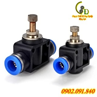 khớp nối ( đầu nối ) nhanh dây hơi phi 8/phi 6/phi 10 máy nén khí - van tiết lưu ( van hạn chế ) LSA