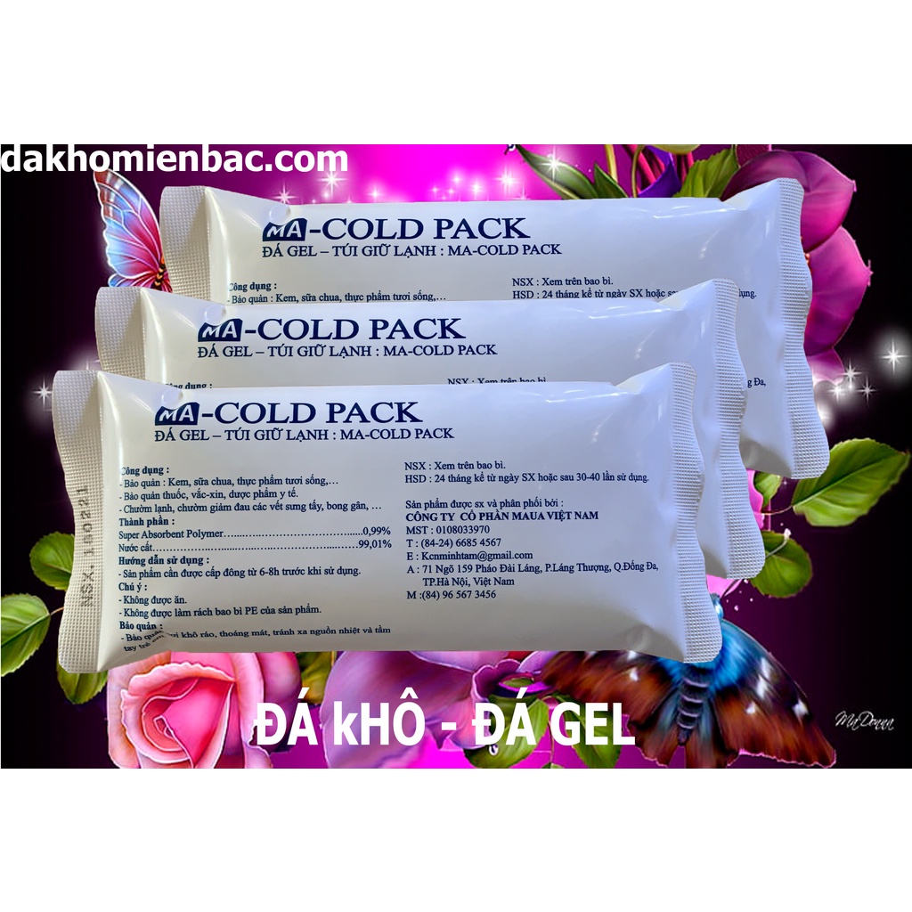 Đá Khô - Đá Gel - Túi Giữ Lạnh Kích Thước 9 x 18 cm trọng lượng 250gram