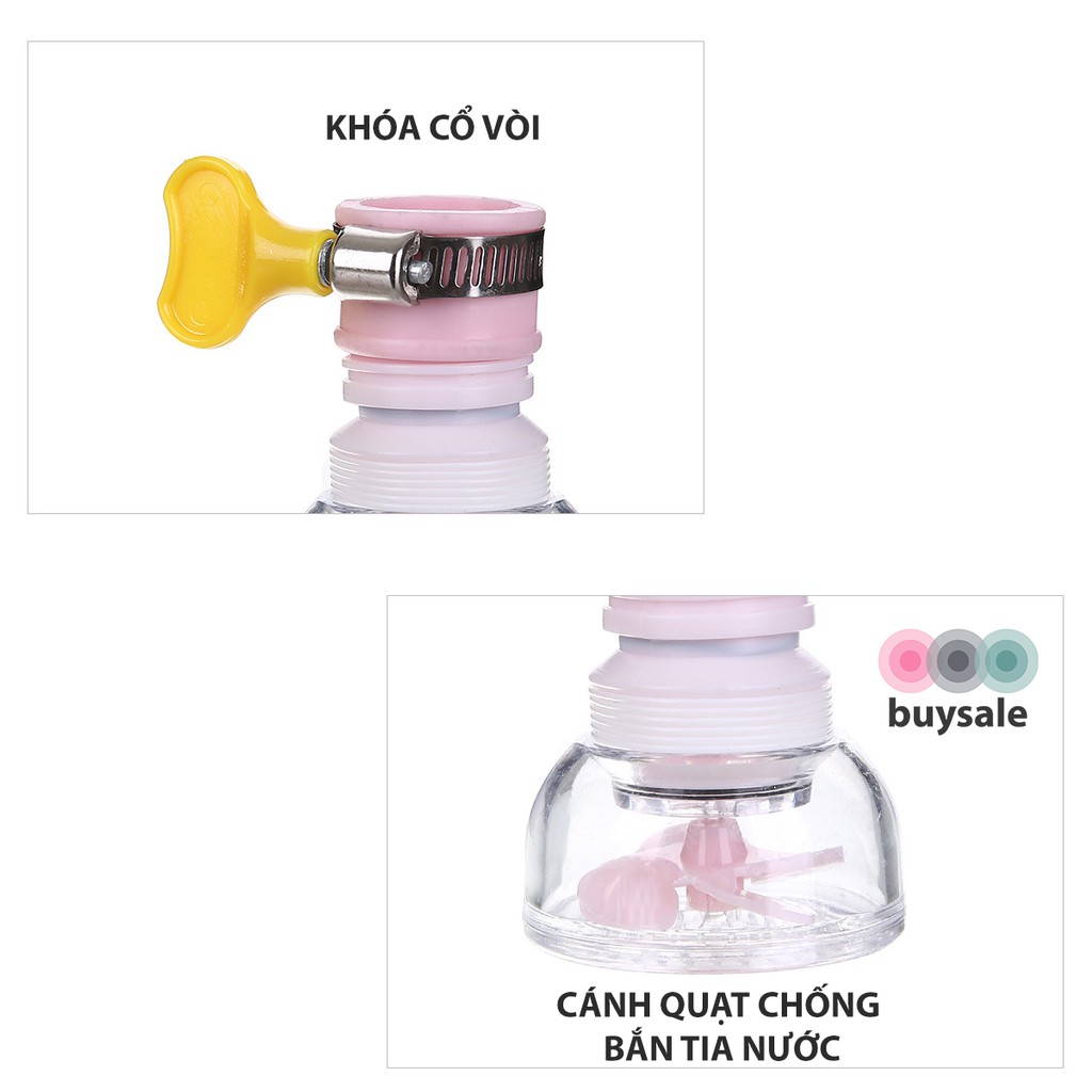 Đầu vòi rửa bát tăng áp có dây inox cố định vào cổ vòi nước - buysale - BSPK166