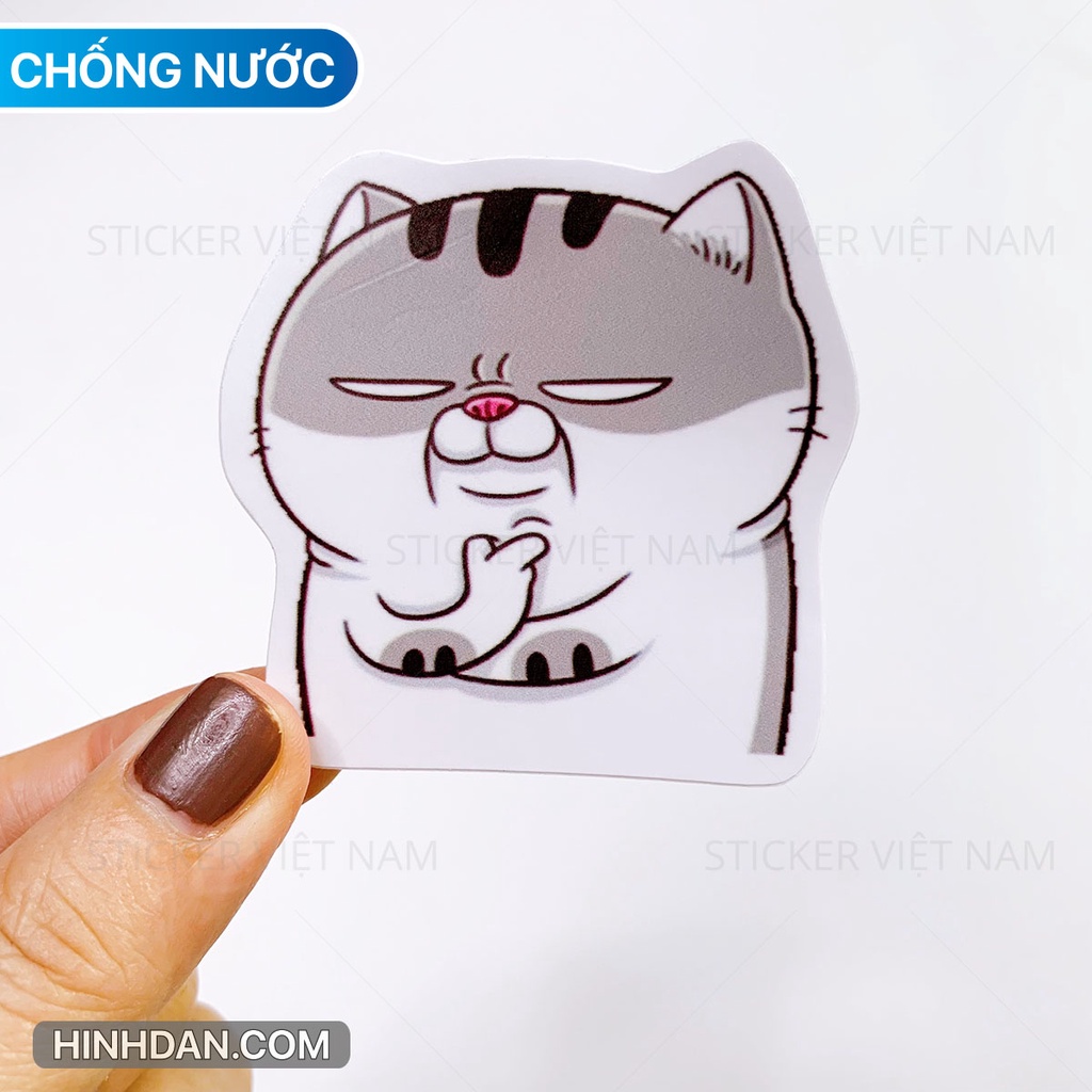 Mèo Ngộ Nghĩnh Chất Liệu PVC Cao Cấp Chống Thấm Nước Dán Trang Trí | Sticker Việt Nam