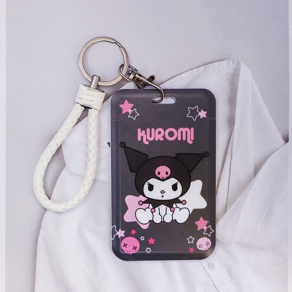 Vỏ Bọc Thẻ Xe Buýt Kuromi Kèm Dây Đeo Họa Tiết Melody Đáng Yêu