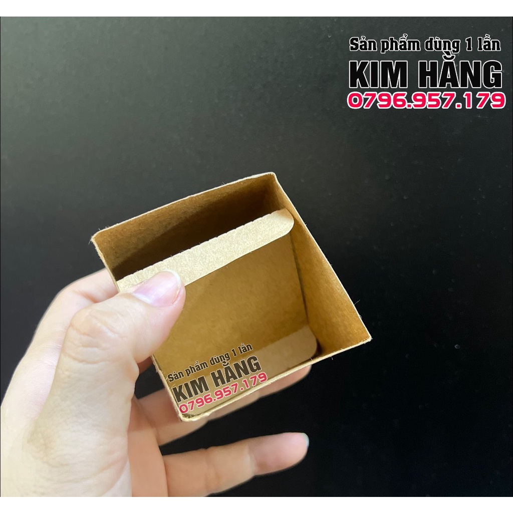 Set 100 ly giấy kraft vuông đựng bánh tiramisu , đựng mousse mini siêu xinh , siêu dễ thương