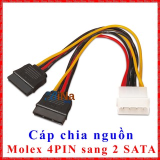 Cáp chia nguồn molex ide 4 pin ra 2 sata 20cm