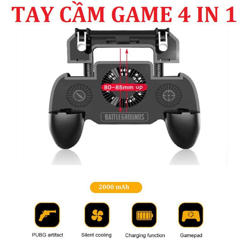 [HÀNG SẴN] Tay Cầm Chơi Game PUBG Tích Hợp Tản Nhiệt Và Sạc Dự Phòng Cho Điện Thoại Iphone Android_ tay SR Gamepad @@ @@