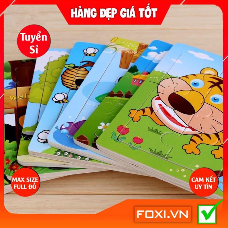 Tranh ghép hình puzzle-Đồ chơi bằng gỗ Foxi-giáo dục cho bé trò chơi siêu trí tuệ đa dạng các mẫu