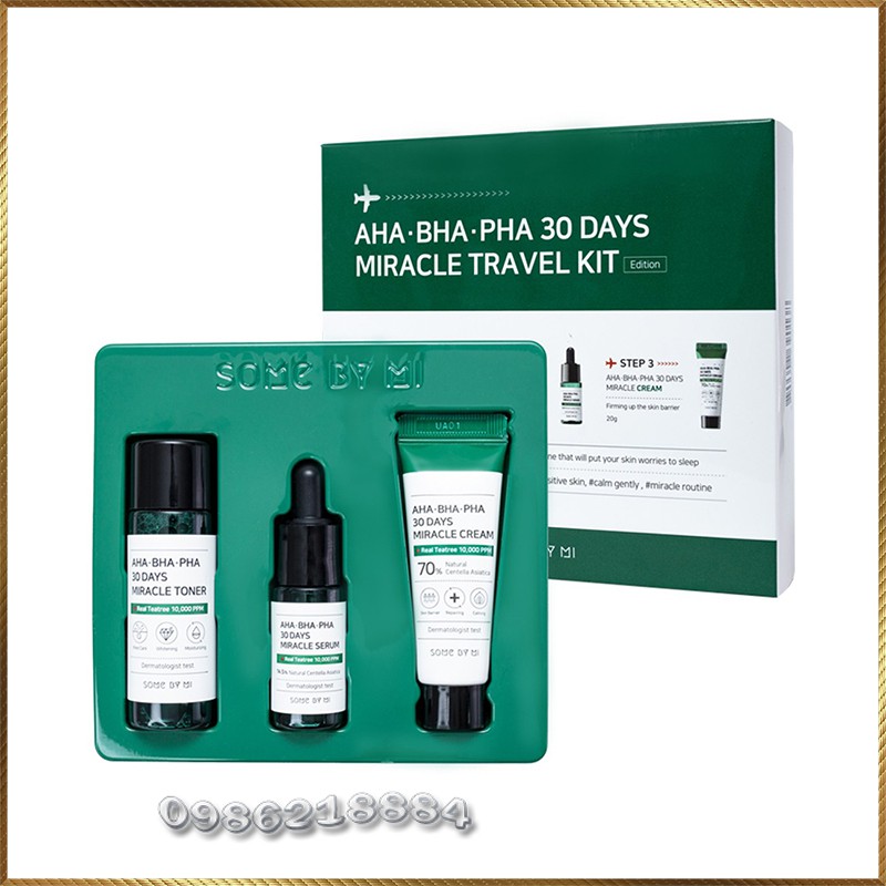 Set mini 3 món cho da mụn Some By Mi AHA- BHA-PHA 30 Days Miracle Travel Kit MTK3 | BigBuy360 - bigbuy360.vn