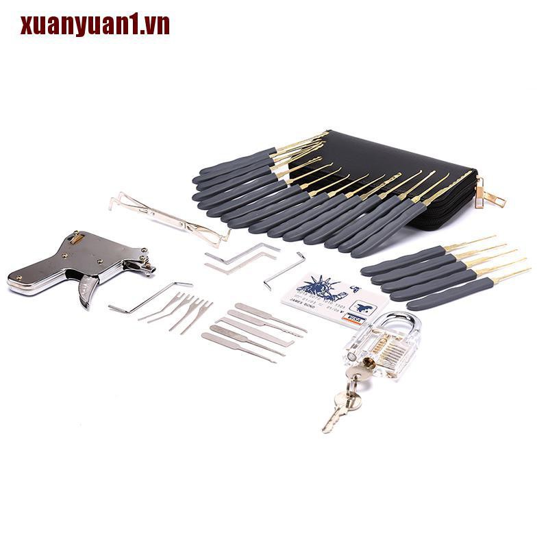 【XUANYUAN1】40Pcs Unlocking Lock Pick Set Key Extractor Transparent Practice Padlock Tool