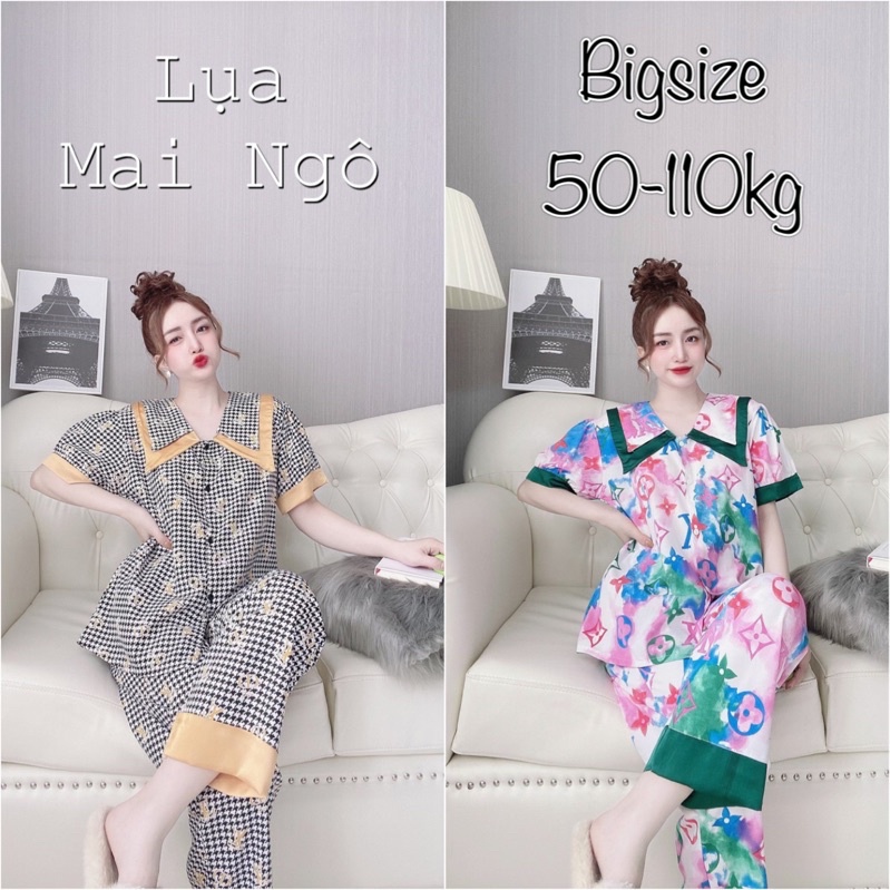 (45-110kg) Bộ Ngủ Lụa 2 Túi Bigsize - chất mát, hoạ tiết cute | BigBuy360 - bigbuy360.vn