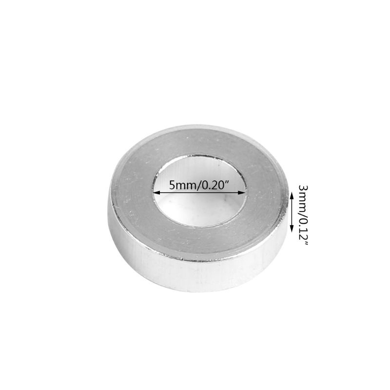 Set 10 Vòng Đệm Phẳng 3mm / 0.1 &quot;Bằng Nhôm Màu Bạc Cho Máy In 3D DIY