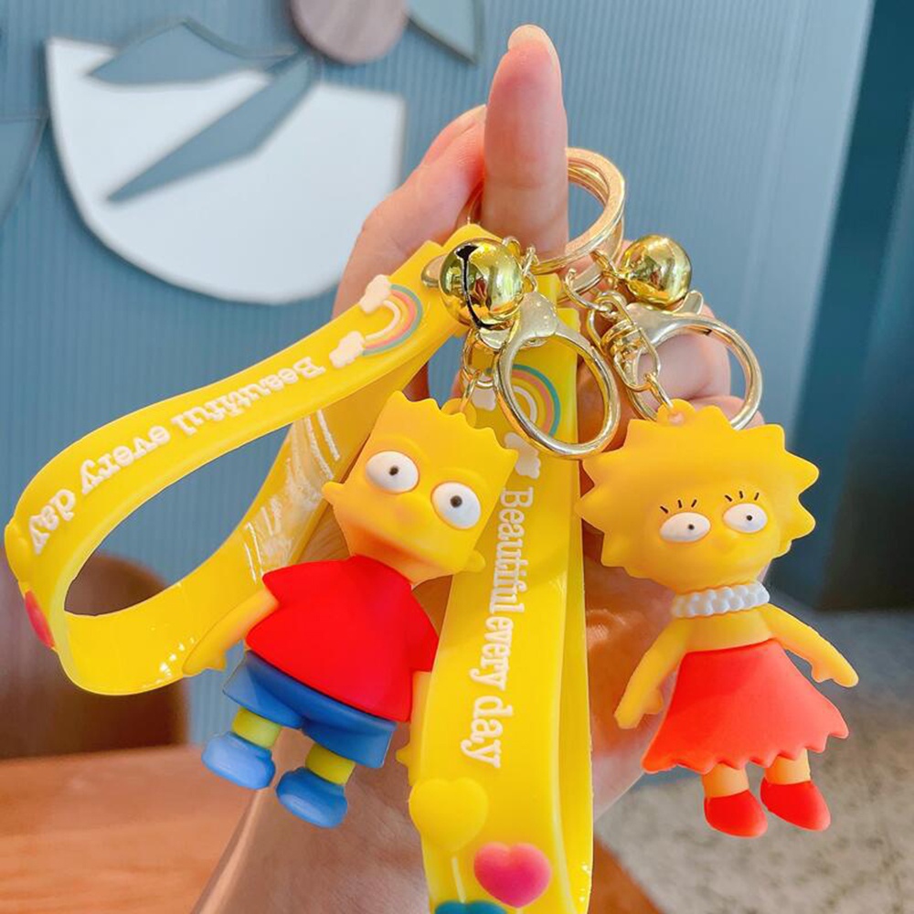 Móc Khóa Hình Búp Bê Hoạt Hình Simpsons Minions Mario Stitch Đáng Yêu