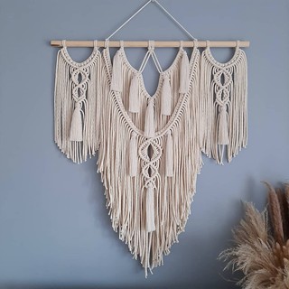 Mành macrame bigsize treo tường trang trí phòng ngủ, homestay, quán cafe