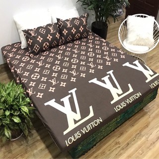 [Xả kho] Ga gối Poly cotton mẫu LV nâu (Được chọn mẫu)