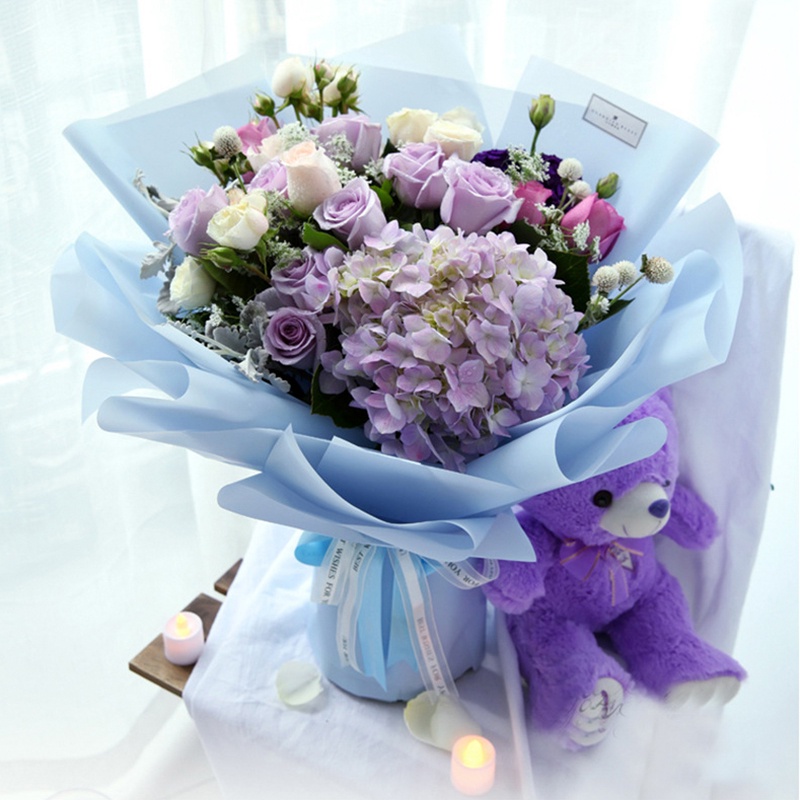 Cuộn giấy gói quà màu trơn 58x58cm tiện dụng