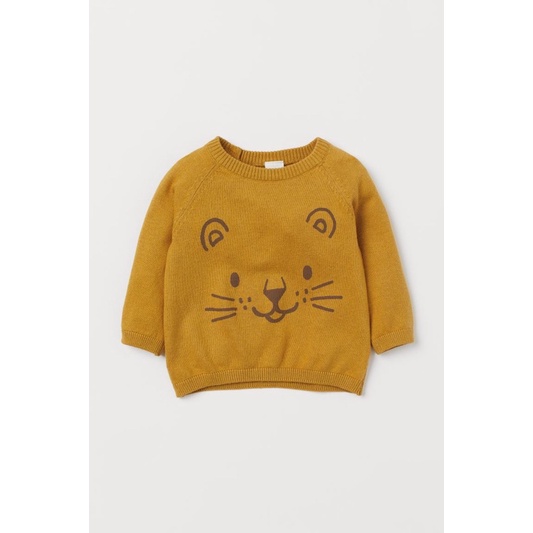 Áo len gấu sọc bé trai