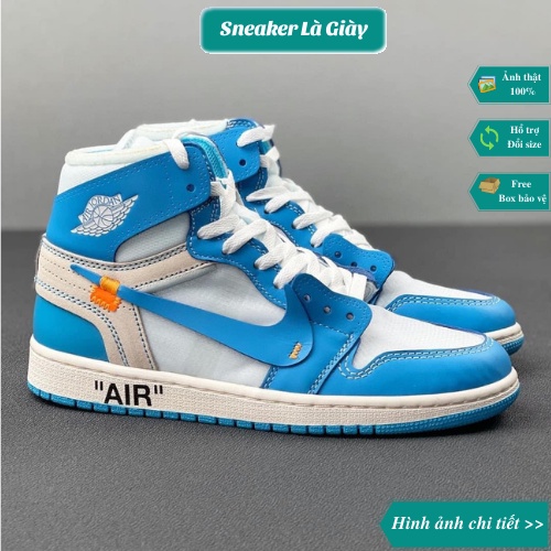 Giày Jordan High Offwhite UNC Blue ( JD1 Cổ Cao Offwhite Unc blue ) - Bản đẹp Fullbox