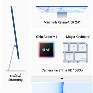 iMac M1 2021 24 inch (8 Core CPU/ 8 Core GPU/ 8GB RAM/ 512GB SSD)