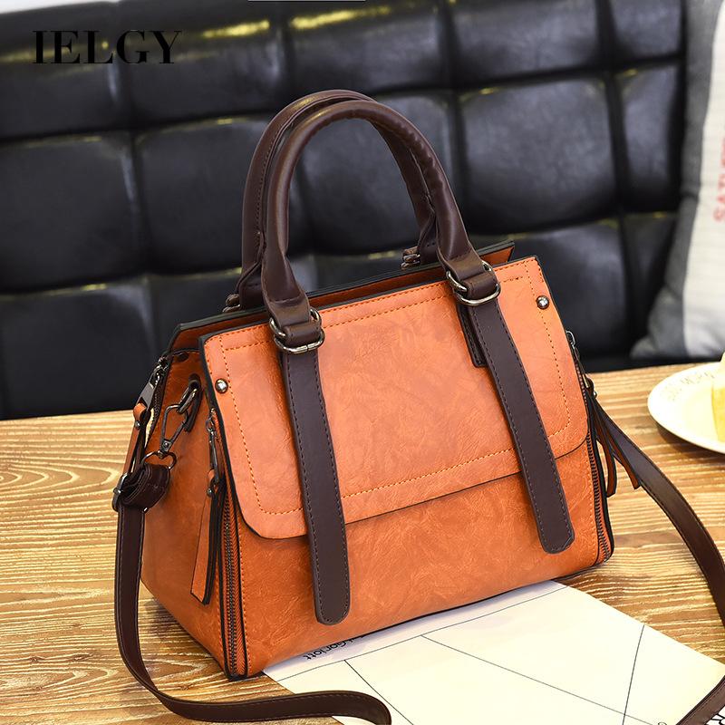 IELGY Women's bag Korean style Crossbody versatile solid color portable fashionable simple personalized single shoulder