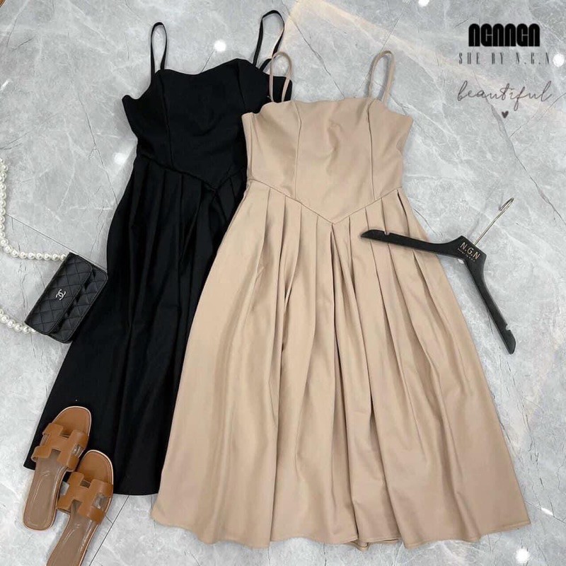 [Mã FAGREEN245 giảm 10% tối đa 30K đơn 99K] Váy 2s xếp ly có đệm ngực | BigBuy360 - bigbuy360.vn