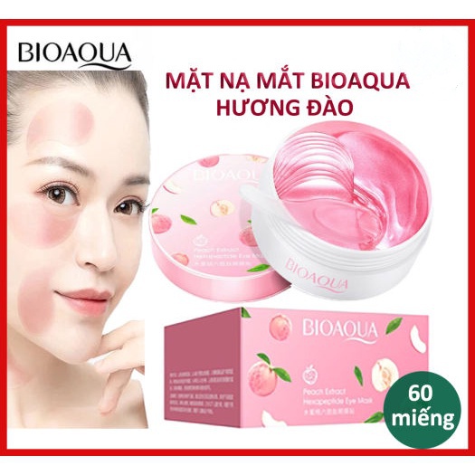 Hộp 60 Miếng Mặt Nạ Mắt Bioaqua Chiết Xuất Đào Giảm Quầng Thâm Bọng Mắt Dưỡng Ẩm Làm Mịn Và Săn Chắc Da