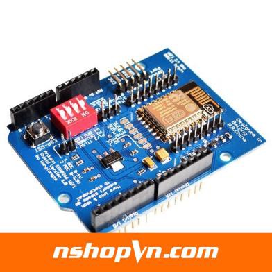 Arduino ESP8266 Wifi Shield thiết kế dạng Shield tích hợp mạch nguồn riêng giúp ESP8266 hoạt động ổn định