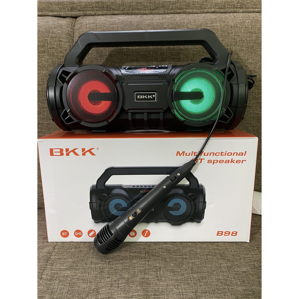 Loa Bluetooth Karaoke BKK B98, Tặng mic hát, Âm thanh hay, Siêu bền, Bass hay