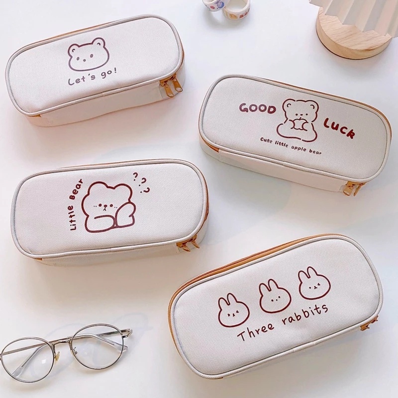 Túi Đựng Bút Hình Gấu Dễ Thương Sức Chứa Lớn Cho Học Sinh