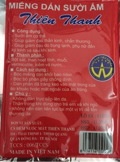 Miếng dán ấm Thiên Thanh