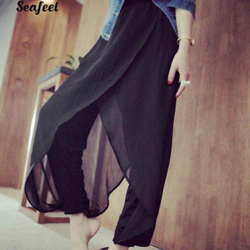 Quần dài nữ bằng vải Chiffon thời trang