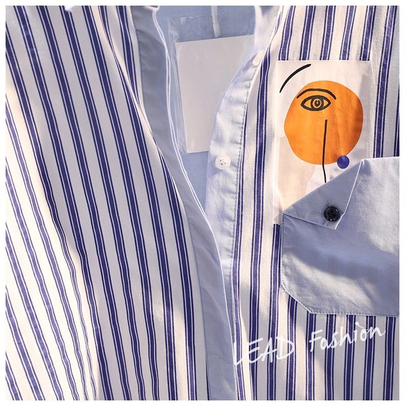 Áo sơ mi dáng rộng kẻ sọc nhiều màu lựa chọn thời trang xuân thu năm 2022 cho nữ