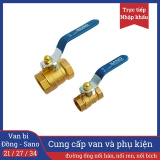 Van bi sano 21, 27, 34 van nước đồng tay gạt nối ren