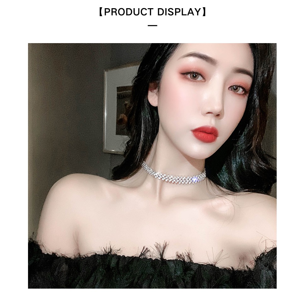 Vòng Cổ Choker Đính Đá Phong Cách Hàn Quốc Thanh Lịch Dành Cho Nữ