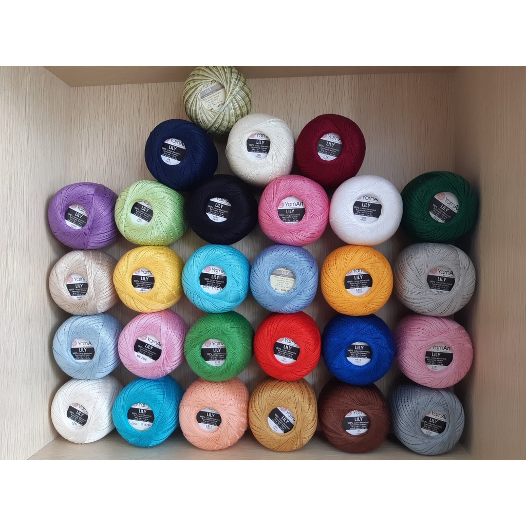 Sơi cotton YarnArt Lily đan móc áo, váy, hóa, doly - Bảng màu 1/2
