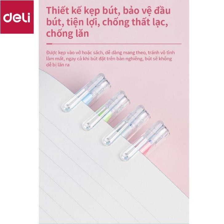 Bút gel xóa được có nắp đậy Deli - ngòi 0.5mm - mực Xanh/ Đen - A660 [Deli]