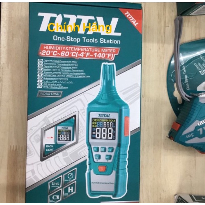 TOTAL Máy đo độ ẩm và nhiệt độ kỹ thuật số TETHT01  (Cam kết Chính Hãng 100%)