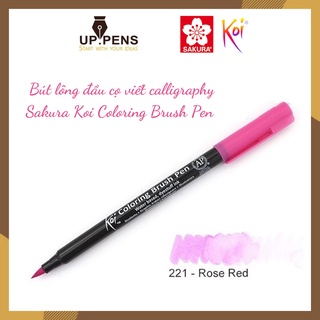 Bút lông đầu cọ viết calligraphy Sakura Koi Coloring Brush Pen – Màu hồng đậm (Rose Red)
