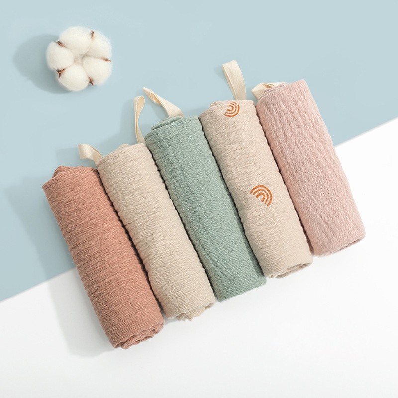 (Hàng Mới Về) Set 5 Khăn Lau Cotton Mềm Mịn Thấm Hút Tốt Cho Bé
