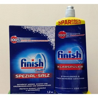Muối làm mềm nước finish 1.2kg và nước làm bóng finish 400ml
