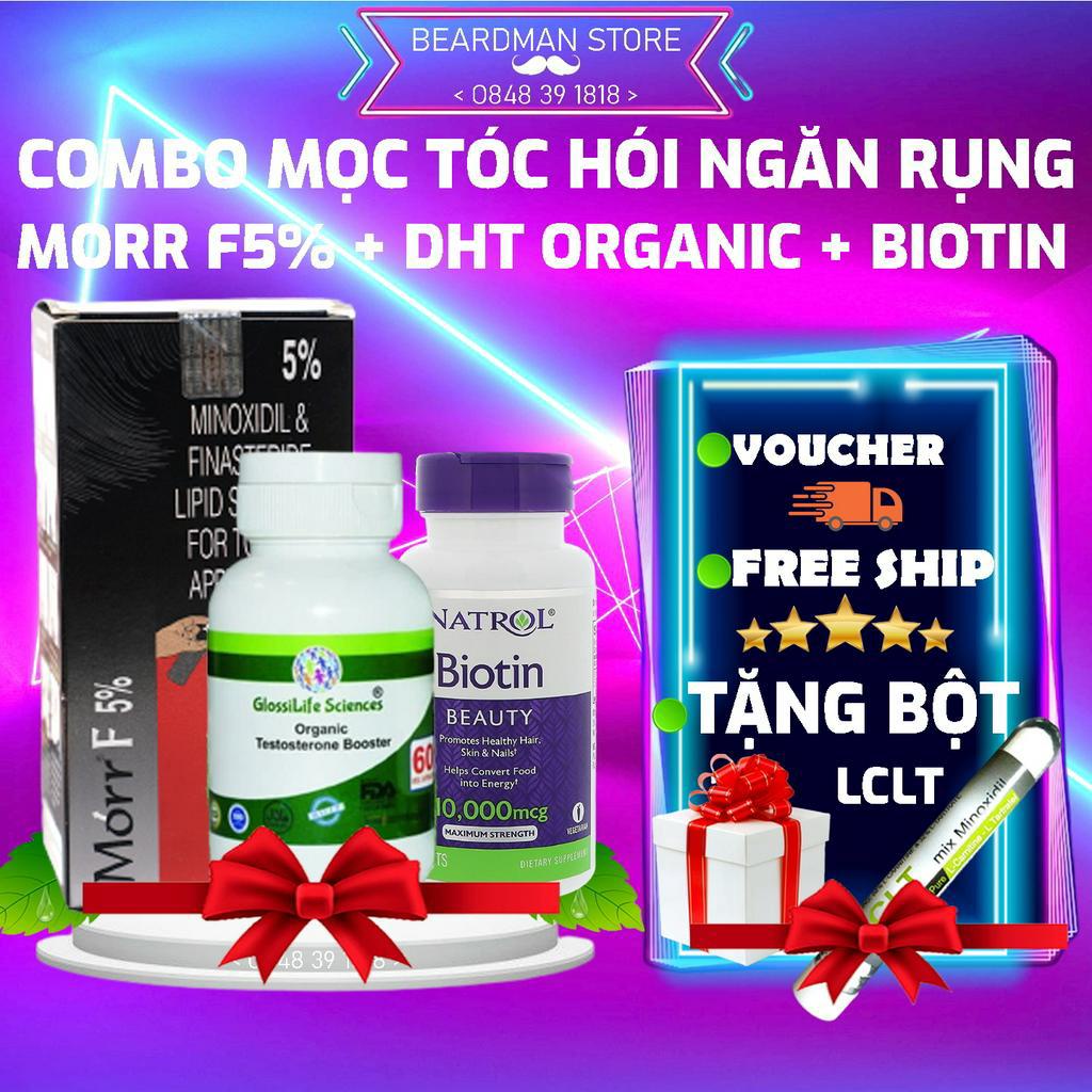 Combo Mọc Tóc: 1 Morr F5% + 1 Biotin + 1 DHT Ấn Độ