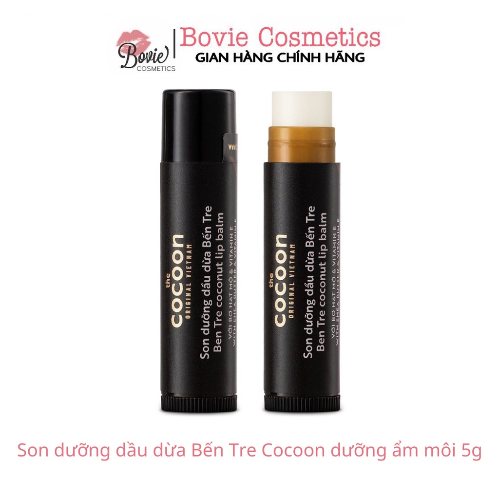 Son dưỡng môi dầu dừa Bến Tre Cocoon dưỡng ẩm môi 5g - Bovie