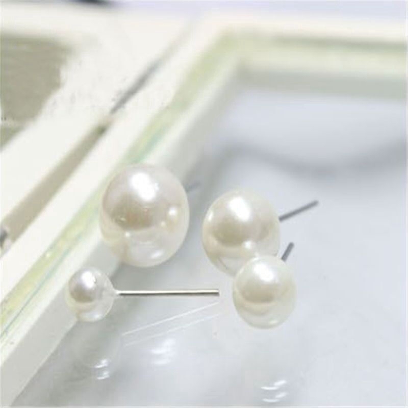 12 Pairs/ Set Delicate Pearl Earrings Jewelry White &amp; Black &amp; Beige