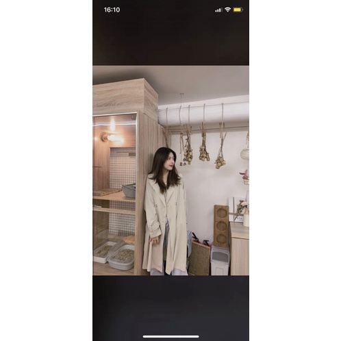 Áo khoác măng tô dáng dài vải mềm mịn kèm hình thật