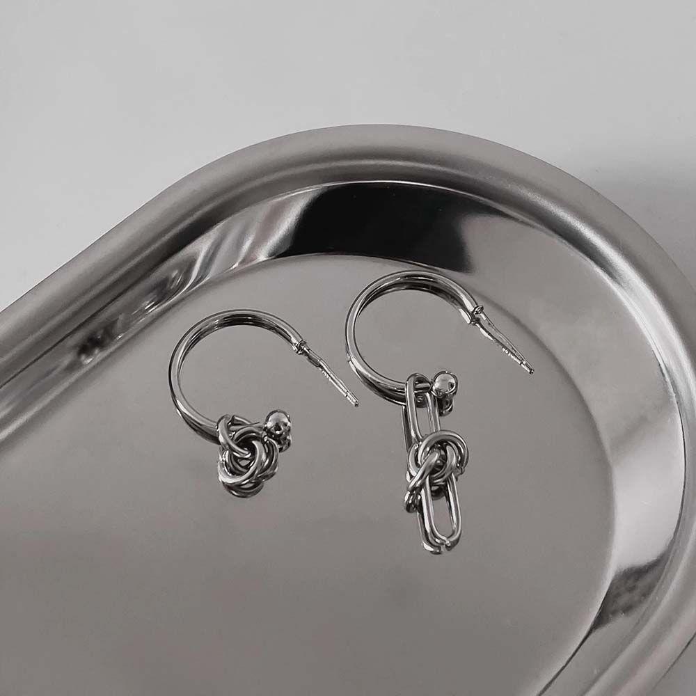 Bông Tai Dáng Dài Thắt Nút Họa Tiết Hình Học Phong Cách Hàn Quốc Thời Trang Cho Nữ