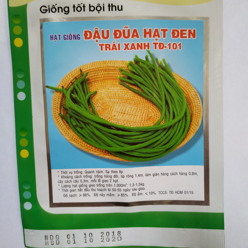 Hạt giống ĐẬU ĐŨA HẠT ĐEN Trái Xanh TĐ-101