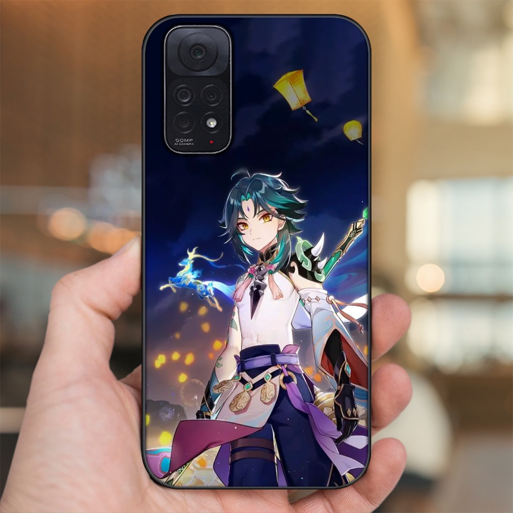 Ốp lưng Xiaomi Redmi Note 11, Note 11s viền đen in hình Xiao Genshin Impact