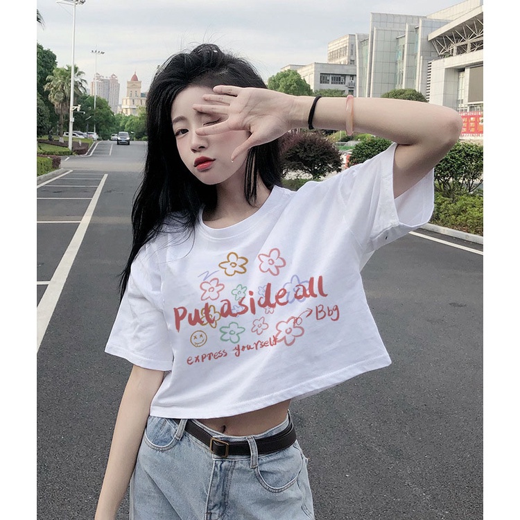 Áo Thun Crotop Form Rộng Unisex Tay Ngắn In Hình PUTASIDEALL Ulzzang Style Hàn Quốc TTT0184